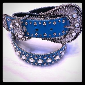 Crystal embellished Leather Belt